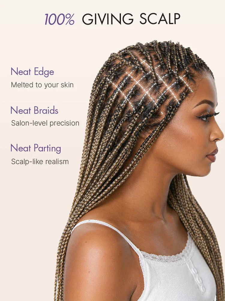 OwnScalp™ 613 Blonde Salon-Like Braids with a Real Scalp Look Full HD Lace Knotless Box Braided Wig Drawstring Cap - US Only-20