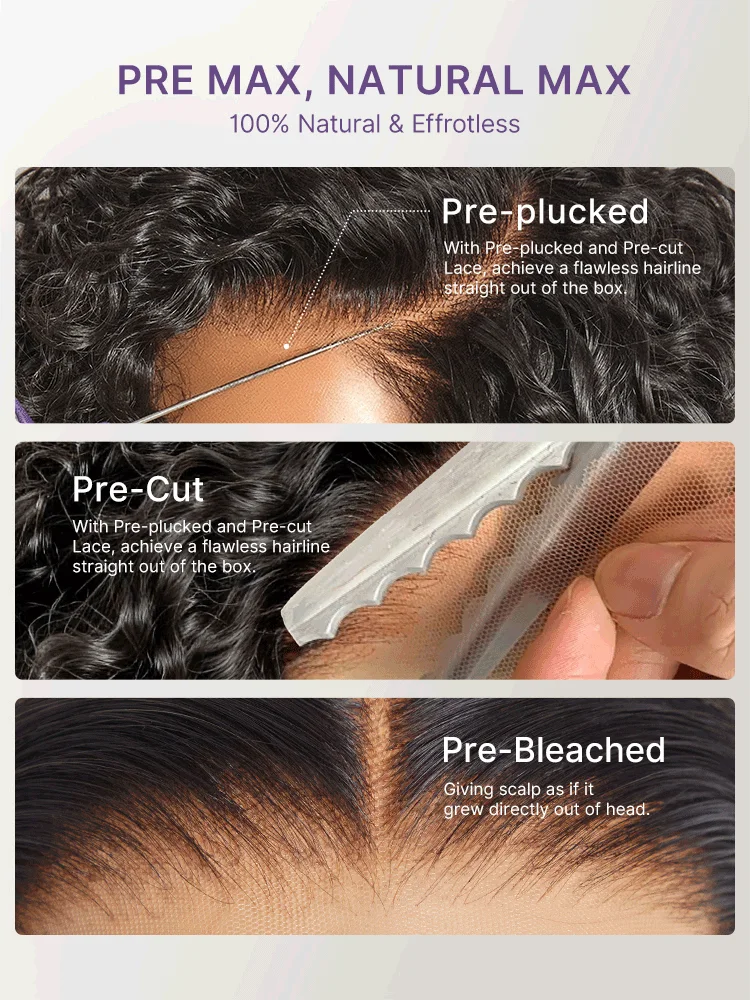 New Customers Only | Water Wave Pixie Cut Water Wave Glueless Minimalist HD Lace Short Curly Wig-13