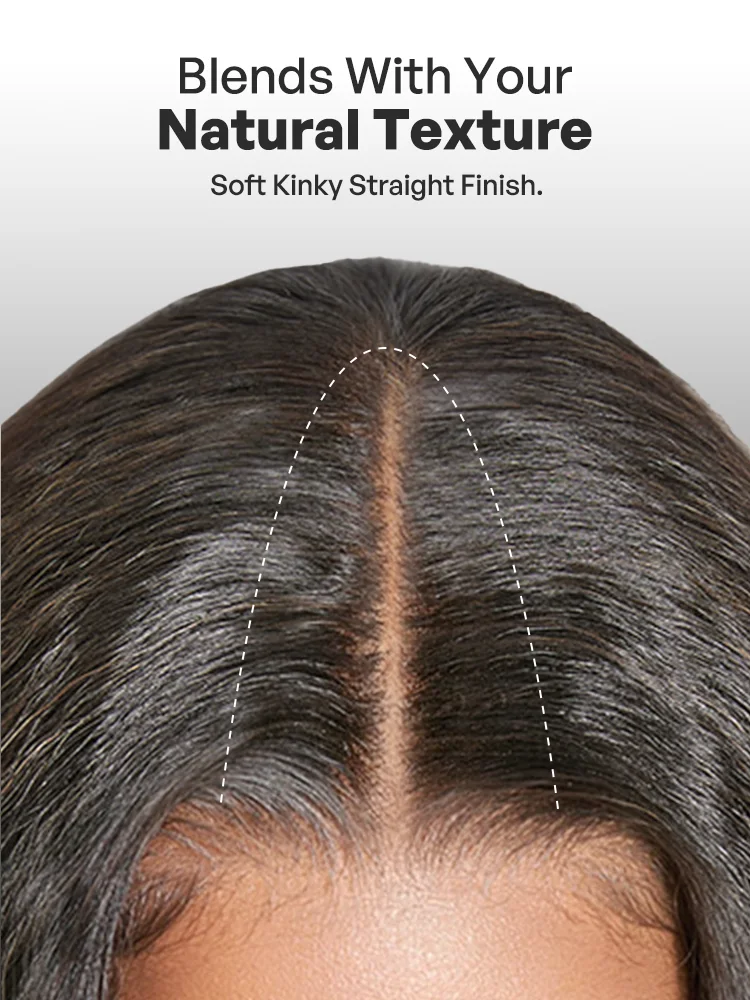 250% Density Kinky Straight Glueless V Part Wig 100% Human Hair with Flexi‑Fit Drawstring-13