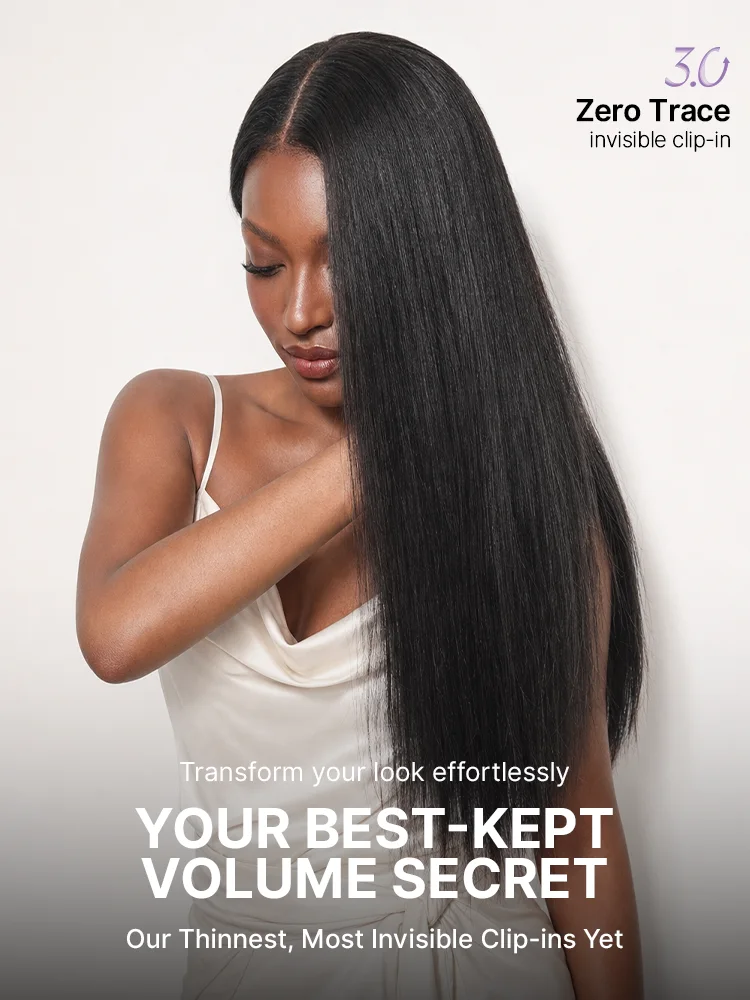 Yaki Straight 0.59mm Zero Trace Invisible Clip in Hair Extensions 100g 7pcs / 6pcs Seamless Blend & Lightweight for Daily Styling-29