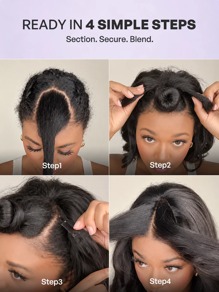 250% Density Kinky Straight Glueless V Part Wig 100% Human Hair with Flexi‑Fit Drawstring-12