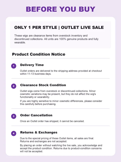 Live Outlet Wigs | ONLY 1 PER STYLE - Part 2-58