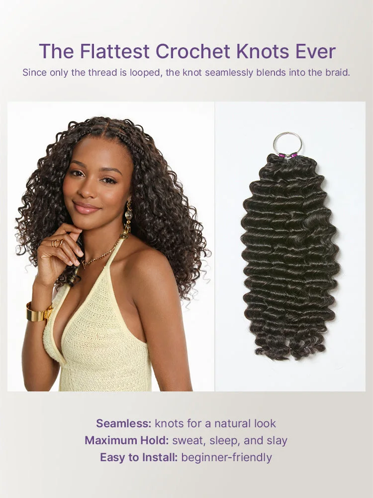 Readitress™ Pre-Separated Feather Crochet Human Hair Extensions Deep Wave / Kinky Straight Protective Style with Free Gifts - US Only-36