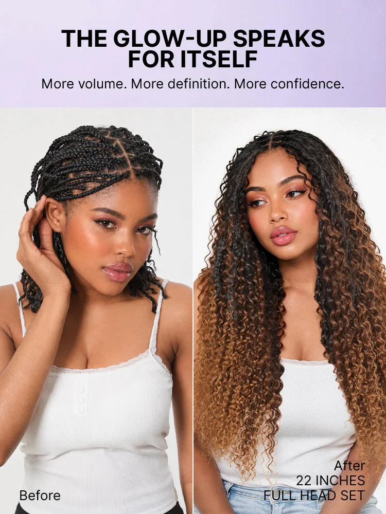 Miracle Knots Colored Crochet Hair Wet and Wavy Ombre | Mix Brown for Boho Braids | Crochet Weaves| Fulani Braids | Twists Pre-Separated Lightweight Full & Soft Pre-Looped Human Hair Extensions Protective Style-72