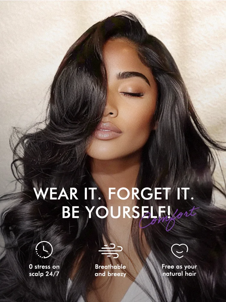 All-Day Comfort Black with Honey Blonde Highlights Yaki Straight 7x6 Closure HD Lace Glueless Wig Pre-Cut Lace