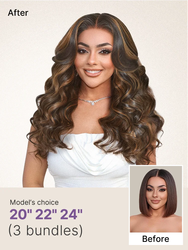 Brown Highlight Body Wave Bundles 100% Premium Remy Human Hair Bundles 1pc / 3pcs-13