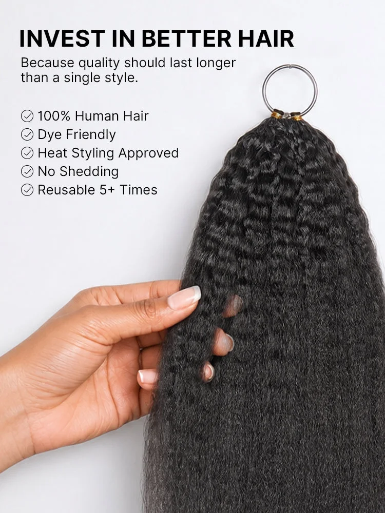 Miracle Knots Crochet Hair Kinky Straight for Boho Braids | Crochet Weaves | Fulani Braids | Twists Pre-Separated Lightweight Full & Soft Pre-Looped Human Hair Extensions Protective Style-54