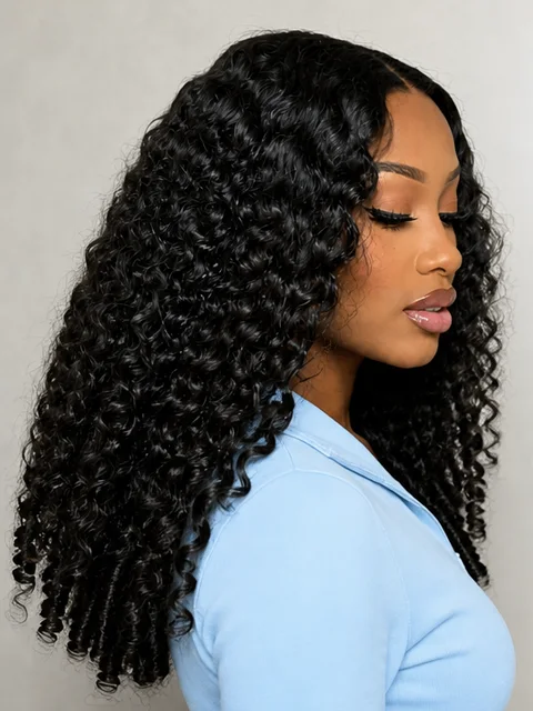 Realistic Glueless Burmese Curly 360 Lace Front Wig 100% Human Hair-01