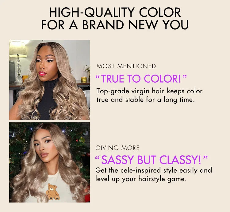 Ash Blonde Loose Body Wave 5x5 Closure Lace Glueless Wig Breathable Cap-26