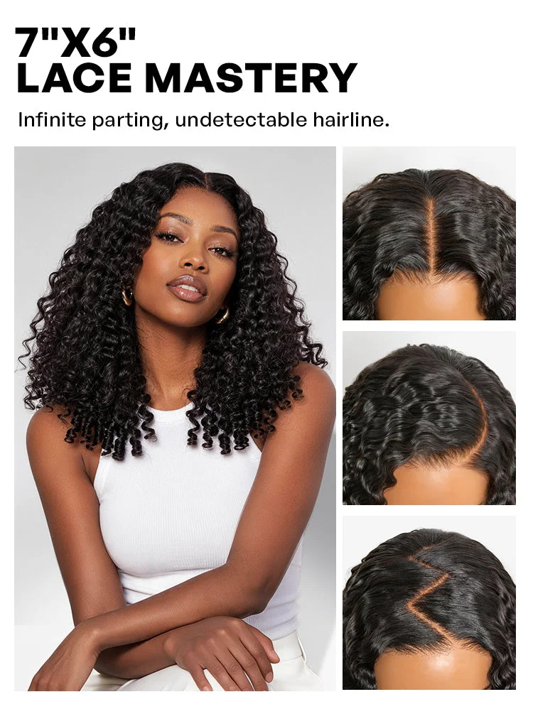 All-Day Comfort Wig 180% Density Burmese Curly Finger Coil Ends PartingMax Glueless 7x6 Closure HD Lace Wig Pre-Cut Lace-17
