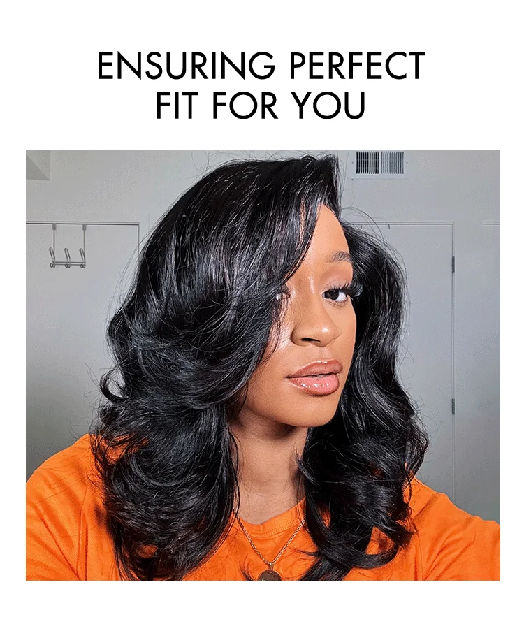 Special Deal | Brown Highlight Middle Part Effortlessly Chic Layered Haircut Wavy Glueless HD Minimalist Lace Short Wig-09