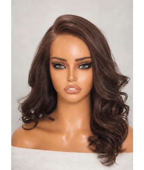 All Day Curls Hold 7x6 closure HD lace dark chocolate brown loose body wave wig with pre-cut lace and glueless design