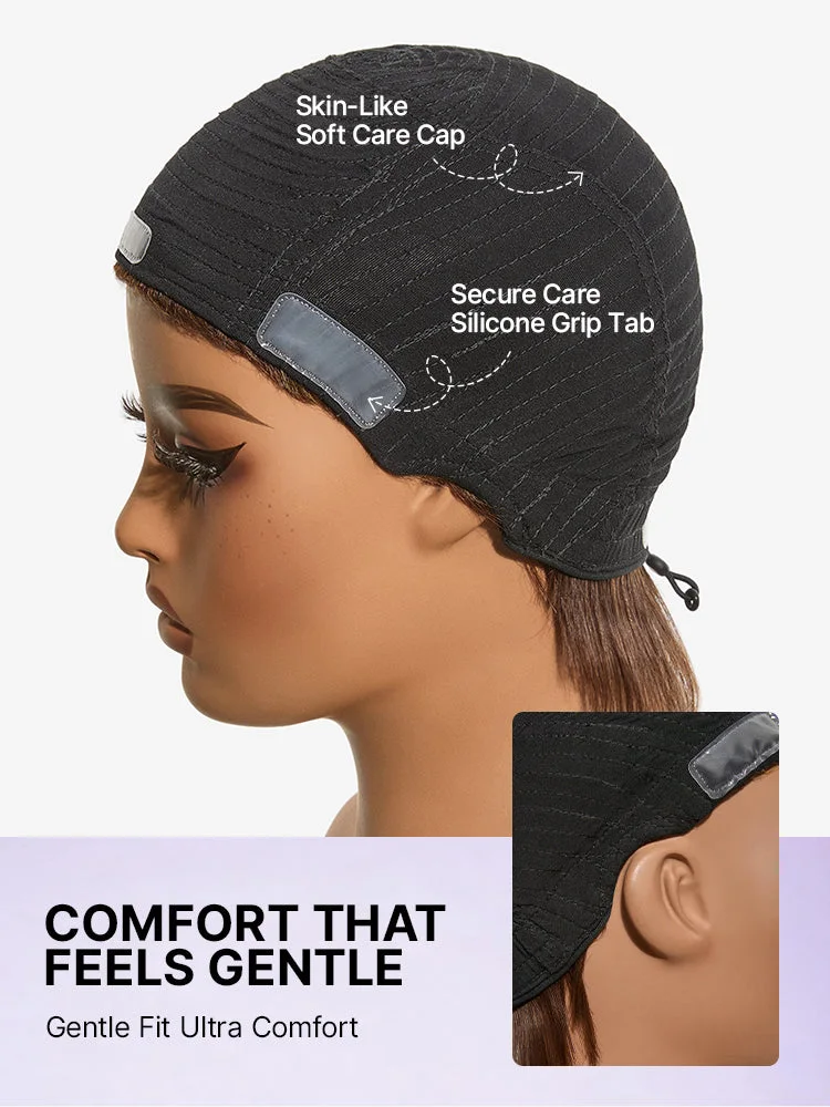 Throw On & Go Light Blonde Short Cut with Bangs Wig Ultra Comfort Skin-Like Soft Care Glueless Wig-16