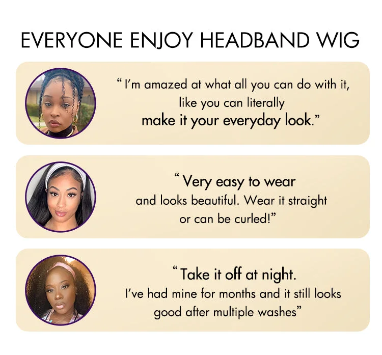Natural Black Jerry Curly No Lace Glueless Free Part Long Headband Wig 100% Human Hair (Get Free Trendy Headbands)-04