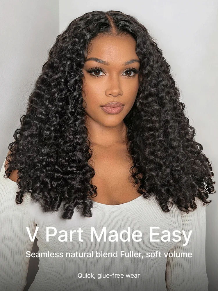 20 Inches=$189.9 |True Scalp V Part 180% Density Burmese Curly Finger Coil Ends Glueless Human Hair Wig with Flexi-Fit Drawstring-03