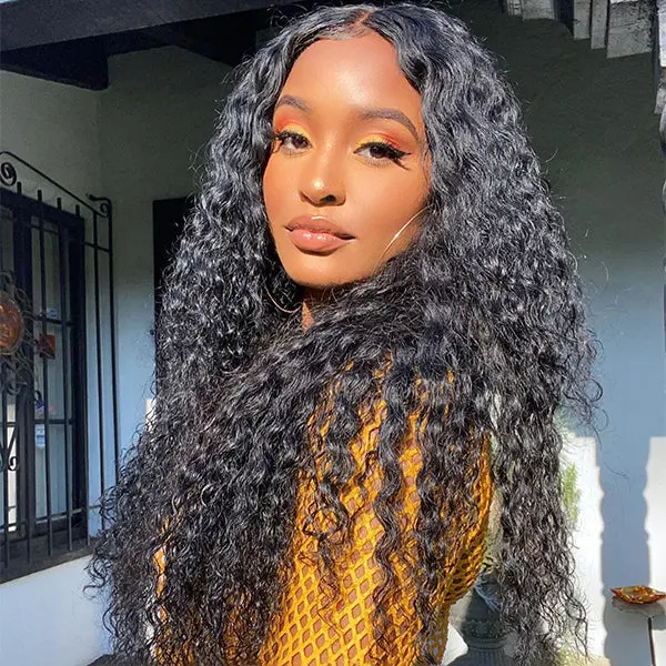 wet and wavy 4x4 closure lace wig with undetectable HD lace, 100% human hair, long style, natural-looking hairline